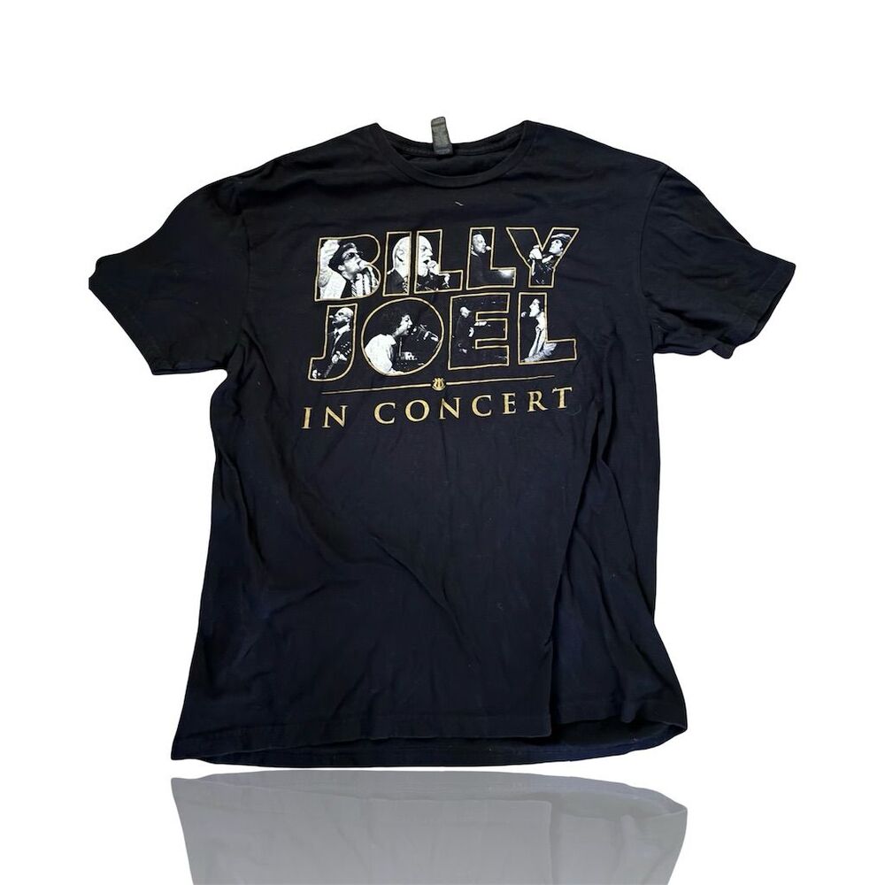 Billy Joel In Concert Men's Black Graphic T-Shirt Size L